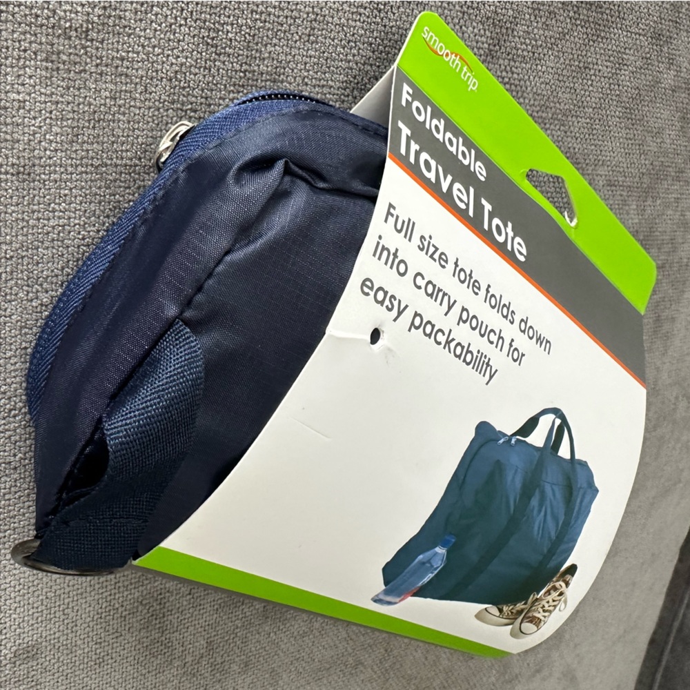NWT Smooth Trip Navy Foldable Travel Tote